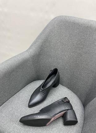 Ботильйони туфлі з італійської шкіри та замші жіночі на підборах