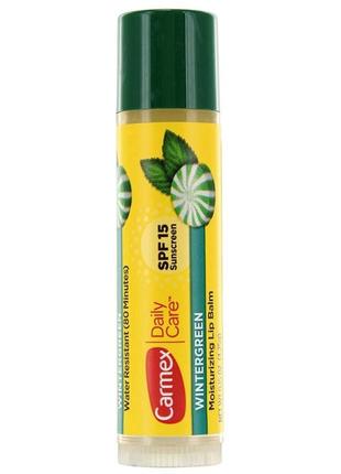 Бальзам для губ carmex moisturizing lip balm wintergreen spf151 фото