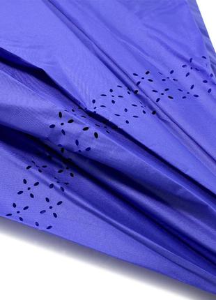 Розумна парасолька up-brella темно-синя парасолька-навпаки тростина механічна з подвійним куполом ku-224 фото