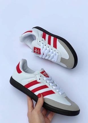 Женские кроссовки adidas samba  red1 фото