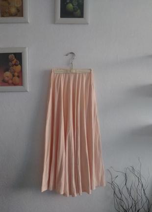 Коттон-модал пудровая клёш юбочка с карманами2 фото