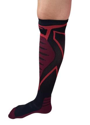 Компресійні шкарпетки гетри професійні angle show 41-43 чорно-червоний5 фото
