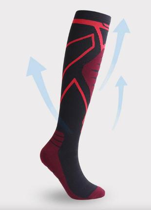 Компресійні шкарпетки гетри професійні angle show 41-43 чорно-червоний3 фото