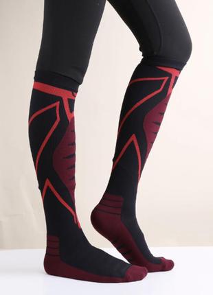 Компресійні шкарпетки гетри професійні angle show 41-43 чорно-червоний7 фото