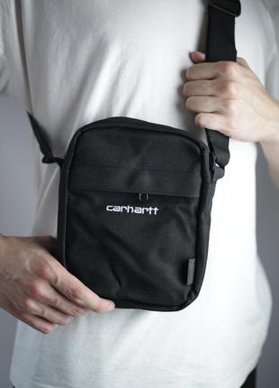 Барсетка carhartt чорна сумка через плече