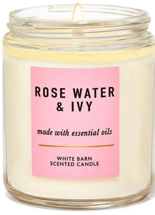 Свічка bath & body works rose water & ivy scented candle