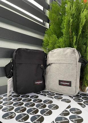 Месенджер[барсетка] eastpak, сумка істпак через плече, истпак чорна/сіра через плечо