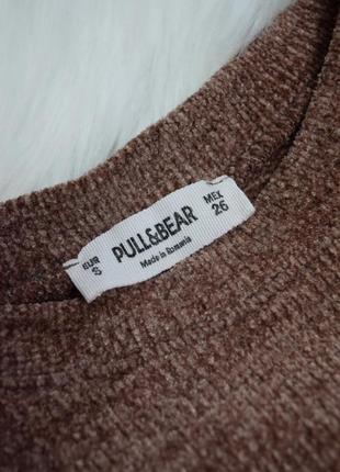 Свитер свитер укороченный свечетер топ велюровый бархатный коричневый4 фото