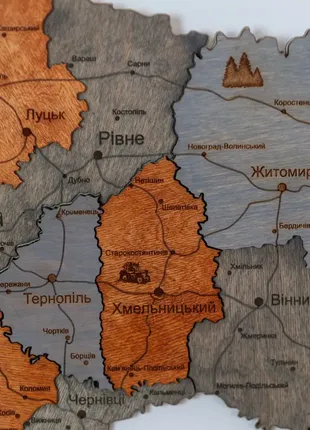 Деревянная карта украины многослойная 3d logistics - скала довбуша9 фото