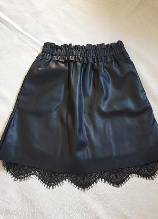 Юбка юбка черная с сетевым reserved1 фото