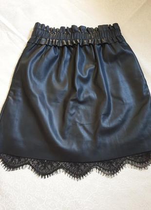 Юбка юбка черная с сетевым reserved4 фото