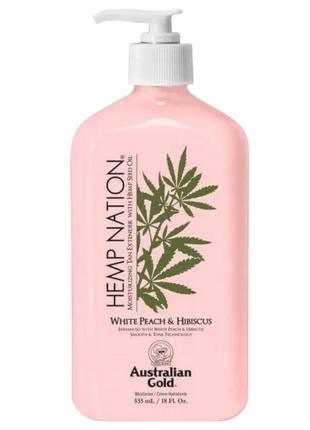 Лосьйон для закріплення засмаги australian gold hemp nation white peach & hibiscus