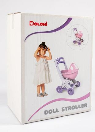 Коляска для кукол doloni-toys с люлькой фиолетовая (0121/02)1 фото