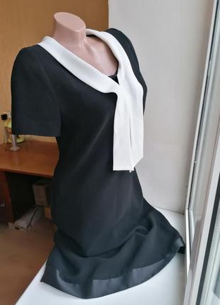 Винтажное черно-белое платье дорогого бренда weill франция 80-ые (к003)2 фото