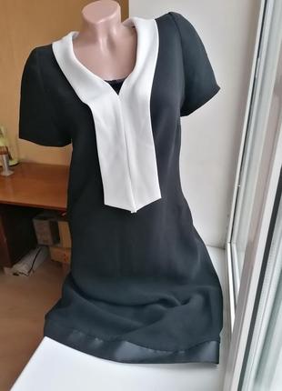 Винтажное черно-белое платье дорогого бренда weill франция 80-ые (к003)