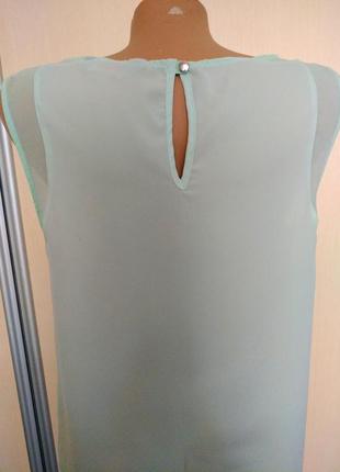 Ніжна м'ятна блузка3 фото