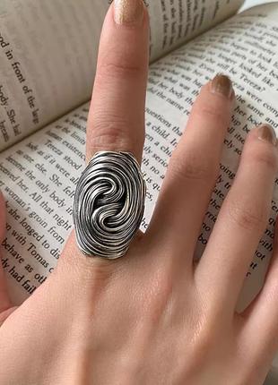 Кільце кольцо колечко срібло s925 акцентне срібне стильне велике модне нове