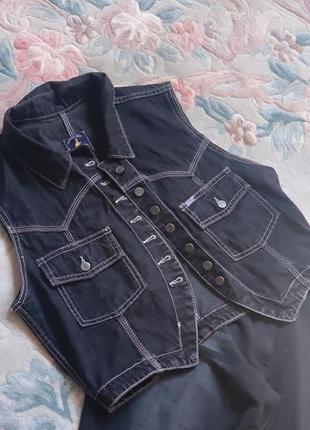 Комплект костюм джинсы топ джинсовая безрукавка летний костюм черный джинсы черные прямые брендовый костюм zara4 фото