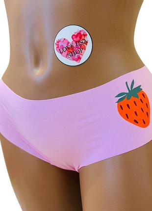 Трусики pink victoria’s secret cheeky pink strawberry xs розовые