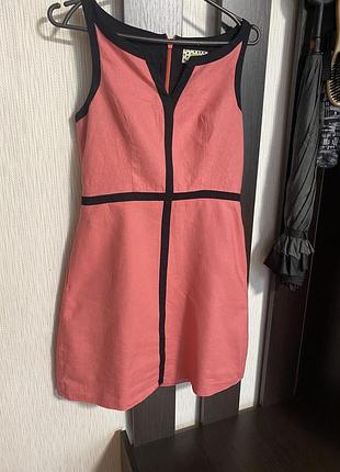 Стильное платье кораллового-черного цвета next 10 размер (36-38) s