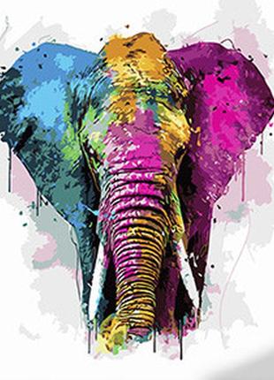 Картина по номерам разноцветный слон strateg размером 40х50 см gs1072