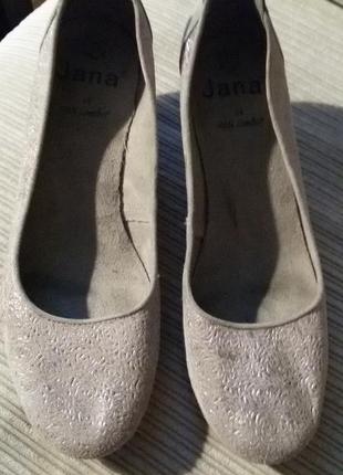 Красивые замшевые туфли jana размер 40 ( 26,5 см) полнота h9 фото