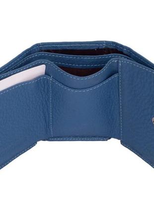 Недорогой женский кожаный кошелек (4401) голубой3 фото