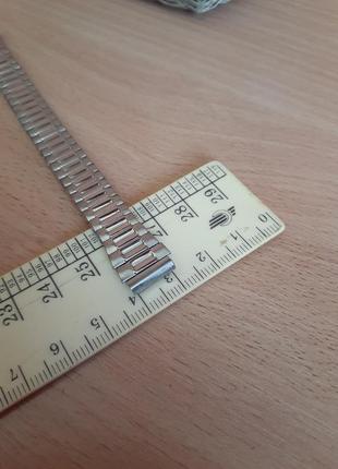 Винтаж! ⚖ никелированный стальной браслет для часов резинка тянется с дужками