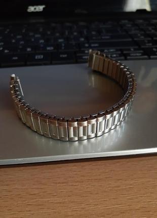 Винтаж! ⚖ никелированный стальной браслет для часов резинка тянется с дужками