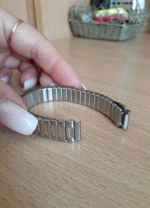 Винтаж! ⚖ никелированный стальной браслет для часов резинка тянется с дужками