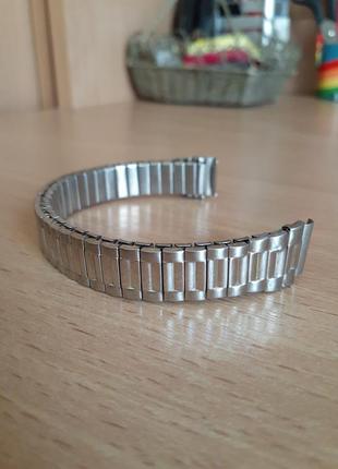 Винтаж! ⚖ никелированный стальной браслет для часов резинка тянется с дужками