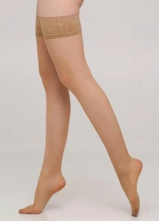 Элегантные полуматовые чулки с кружевом giulia passion 20 den женские чулки бежевые