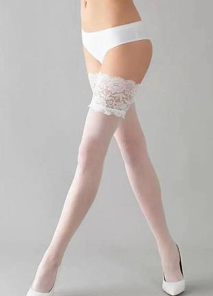 Элегантные полуматовые чулки с кружевом giulia passion 20 den женские чулки бежевые