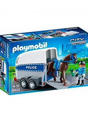 Playmobil конструктор поліція з конем і трейлером 6022