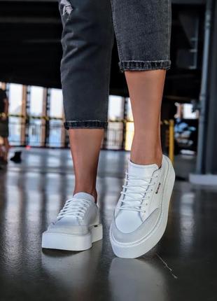 Кеди mary натуральна шкіра + замша