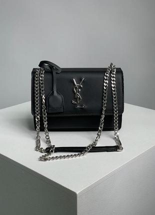 Сумка yves saint laurent sunset big chain black/silver