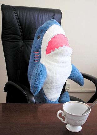 Акула велика м'яка іграшка плюшева 70 см ікеа ikea обіймашка антистрес shark doll