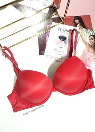 Бюстгальтер супер пуш ап с камушками pink victoria’s secret