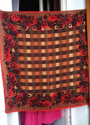 Большой шелковый платок jerome leplat 100% шелк 84*82