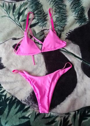 Жіночий купальник зі стразами м рожевий