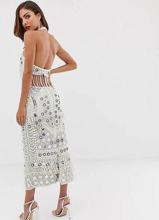 Сукня міді обшита перлами asos edition3 фото
