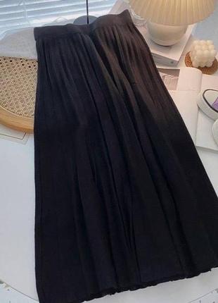 Трикотажная юбка плиссе3 фото