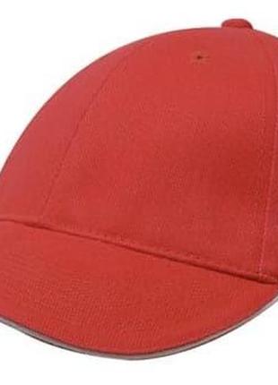 Кепка brushed cotton cap with trim червона