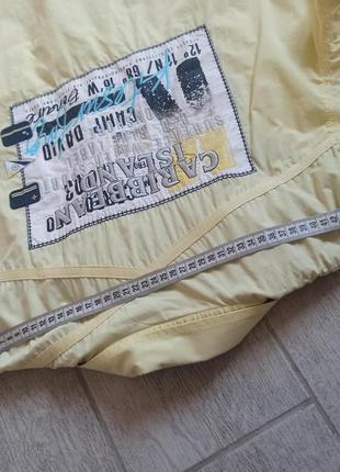 Жовта сорочка з коротким рукавом, рубашка с надписями camp david