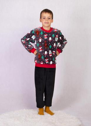 Пижама детская махровая теплая для мальчика 36-42 р.