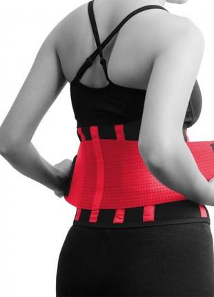 Пояс компресійний для схуднення і підтримки madmax mfa-277 slimming belt black/rubine red m