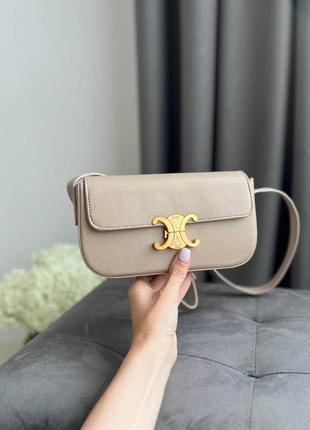 Женская сумка celine mini beige бежевая