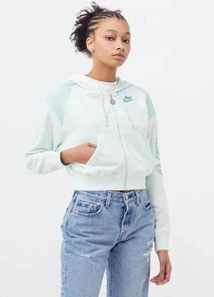 Толстовка nike multi w nsw air flc top fz светло-голубой жен xs dm6063-394 xs
