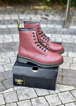 Сапоги кожаные демисезон 🍁dr.martens 1460 cherry1 фото