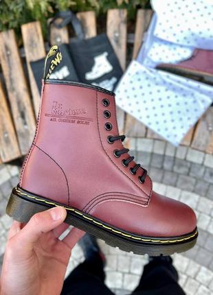 Сапоги кожаные демисезон 🍁dr.martens 1460 cherry3 фото